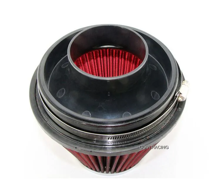 6\'\' car air filter with velocity stack adaptor 3\'\'/3.5\'\'/4\'\'152mm universal for air intake turbo