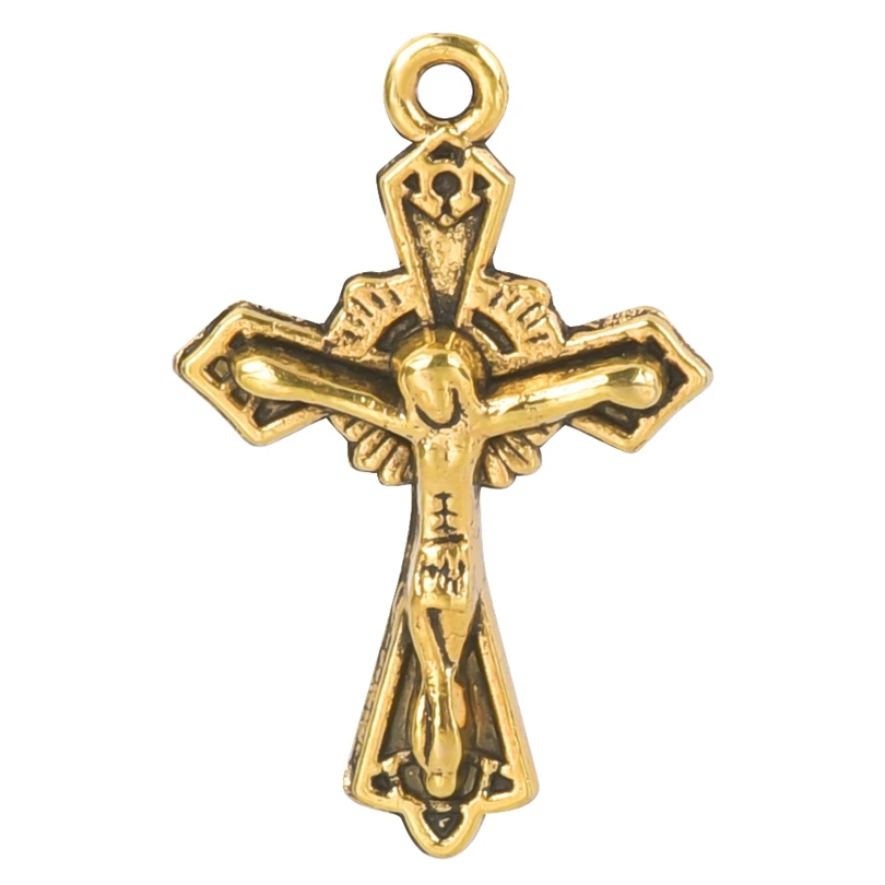 10Pcs Gothic Religion Jesus Cross Charms  Pendant Earrings Necklaces Collier Croix Women Gift Jewelry Making