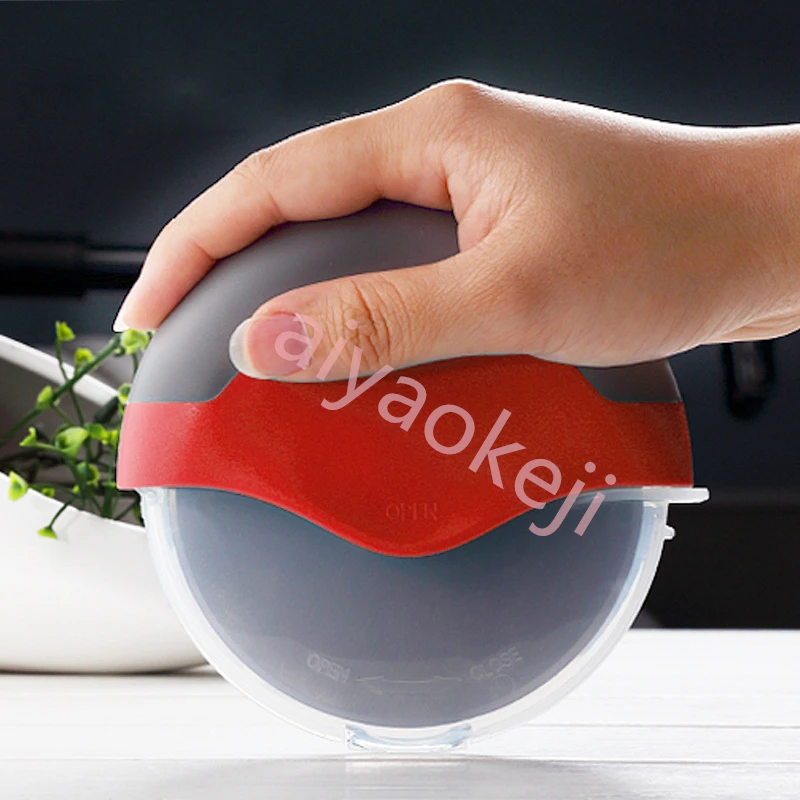 Stainless Steel Pizza Cutter Knife Wheel Waffle Cookies Cake Slicer  With Protective Sleeve Kitchen tools