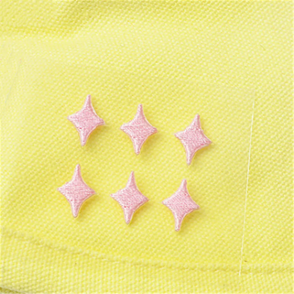 MAXSIN FUN 6 Pc/Set High Quality Embroidered Colorful Four-Angle Star Patch Iron On Clothes Dress Jacket Garment Appliques DIY