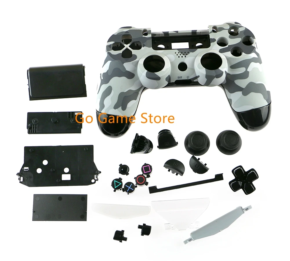 1set For PS4 wireless Controller Camouflage full housing shell case cover Withbutton Conductive Parts