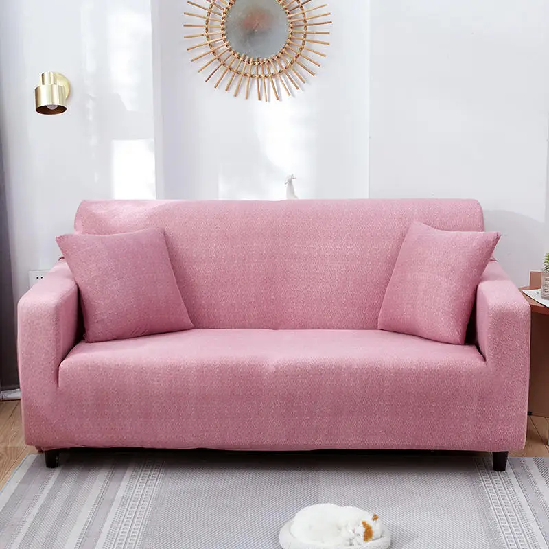 Sectional Sofa Covers for Living Room Stretch Pets Corner L Shape Seat Covers Pink 1 2 3 4 Seater Couch Cover Couch Slipcover