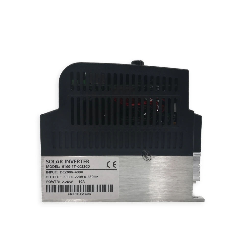 2.2KW VFD Solar Inverter 3HP DC 200-400V Input 1-Phases 0-220V Output Frequency Converter  Water Pump Driver MTTP Speed Control