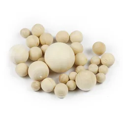 UPGFNK 1-100PCs Natural Ball Round Spacer Wood Beads Eco-Friendly Wooden Bead for Jewelry making bracelet DIY Wholesale No Hole