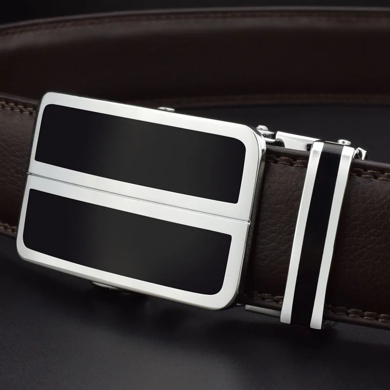 High Quality 3.5cm Automatic Buckle belt men Waist Strap fashion genuine leather white Grain designer Waistband