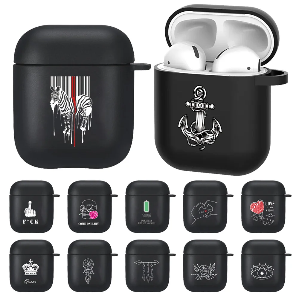 

For Apple Airpods 1/2 Soft Silicon Protective Case Earphone Accessories Matte Black White Image Wireless Bluetooth Earphone Case