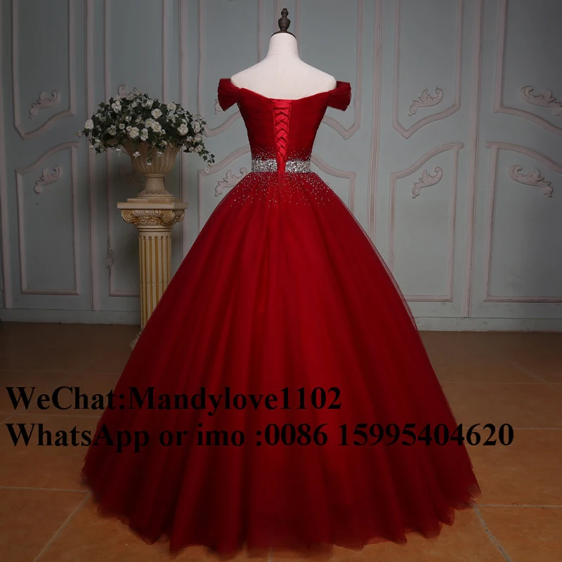 Vestido De quinceañera con cuentas y cristales para fiesta De cumpleaños, traje rojo De 15 años, gran oferta, 2022