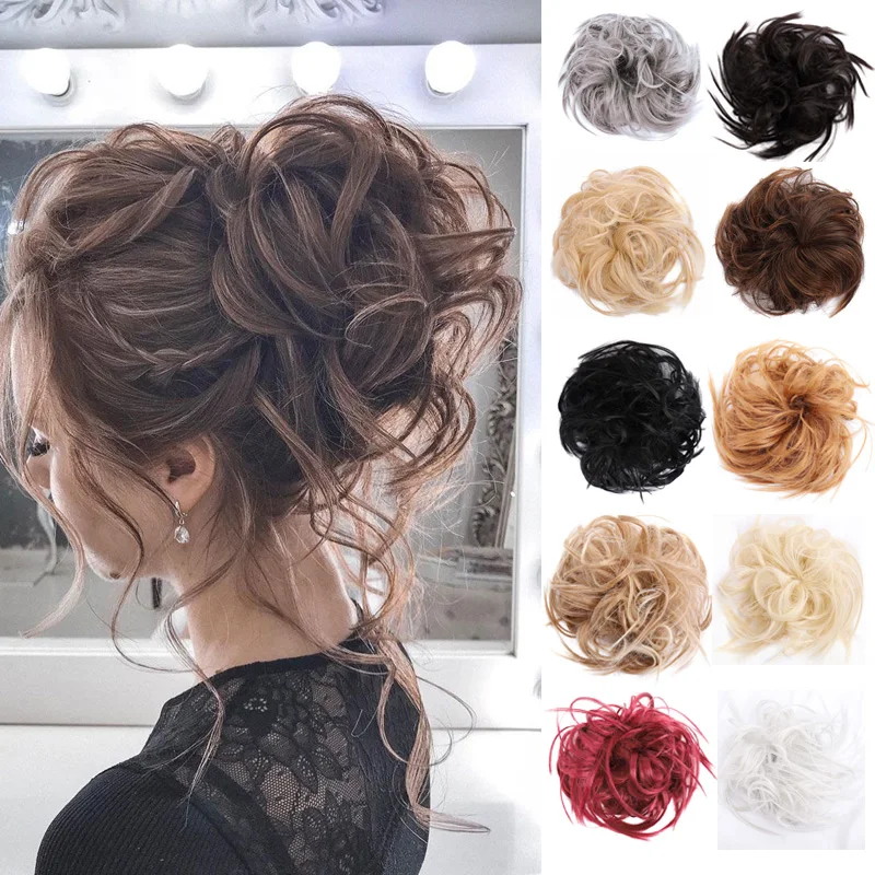 

DIANQI Synthetic Fluffy Chignon With Elastic Band Tousled Messy Bun Hair Updo Chignon Hair Ponytail Hairpiece For Women hair