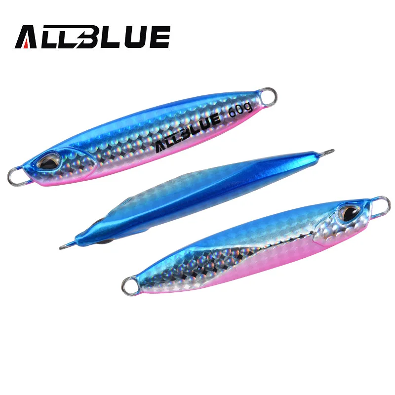 

ALLBLUE DRAGER Force Metal Jigging Spoon 60g 80g 100g Artificial Bait Off Shore Slow Jig Fishing Lure Super Hard Tackle