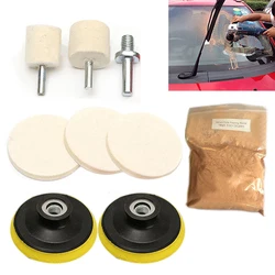 9Pcs/Set 4 OZ Cerium Oxide Powder Watch Glass Screen Windows Polishing Kit Cleaning Scratch Removal Polishing Backing Pad