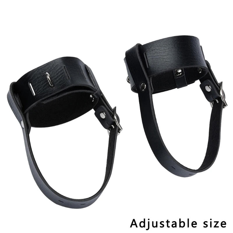 PU Leather Ankle Locking Belts Restraint Cuffs Fixed High Heel Shoes Straps Erotic Bandage with Locks Keys Adults Toys