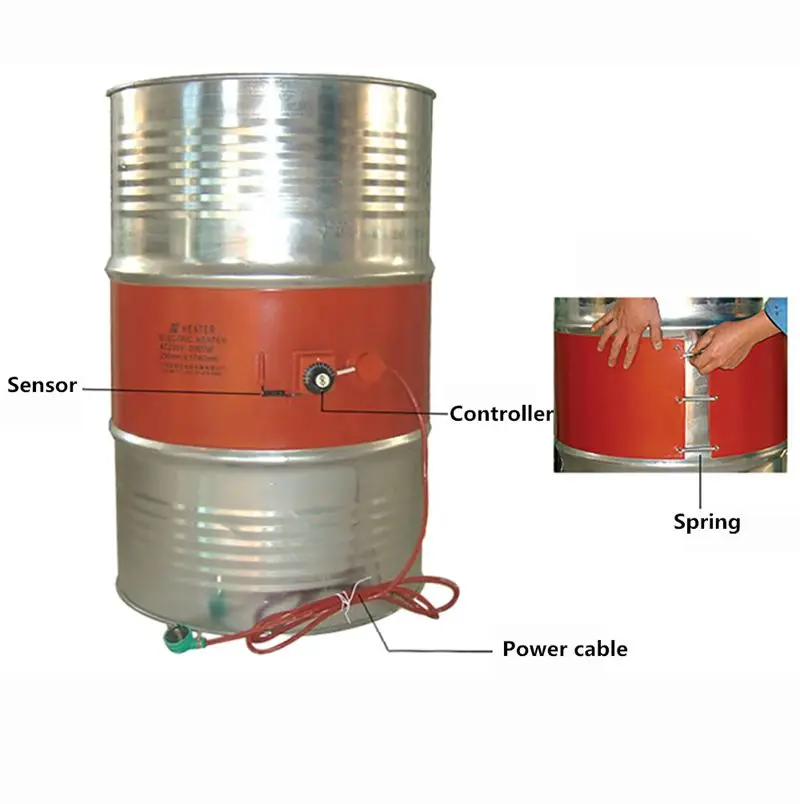 Imagem -06 - Correia Aquecedora de Silicone Correia de Aquecimento de Borracha para Tambor 200l 150l 100l 30l 20l 800w 1000w 1200w 1500w 2000w 3000w