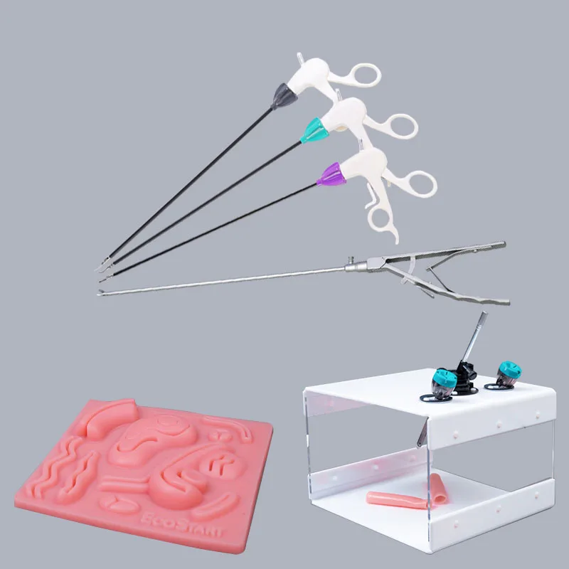 

Laparoscopic Surgery Simulation Training Box Set Laparoscopy Trainer Training Module for Nurse Students Practice Tools