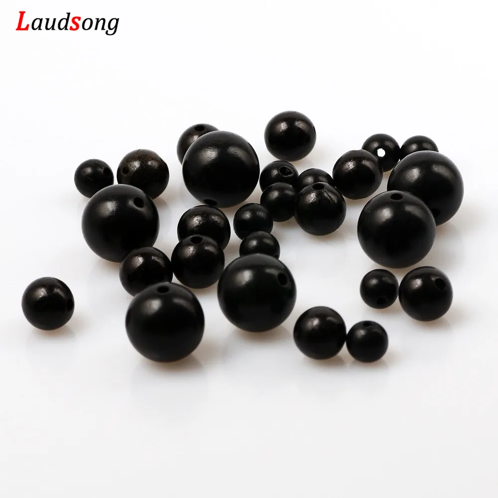 High Quality Black Natural Sandalwood Wood Beads 6-12mm Round Loose Beads For Jewelry Making DIY Bracelet Beaded Accessories