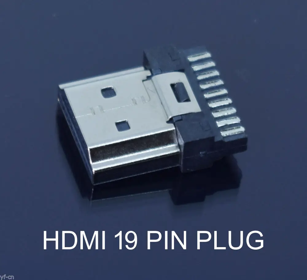 1pc Nickel Plated HDMI Type A 19pin Male Plug Socket Soldering Connector