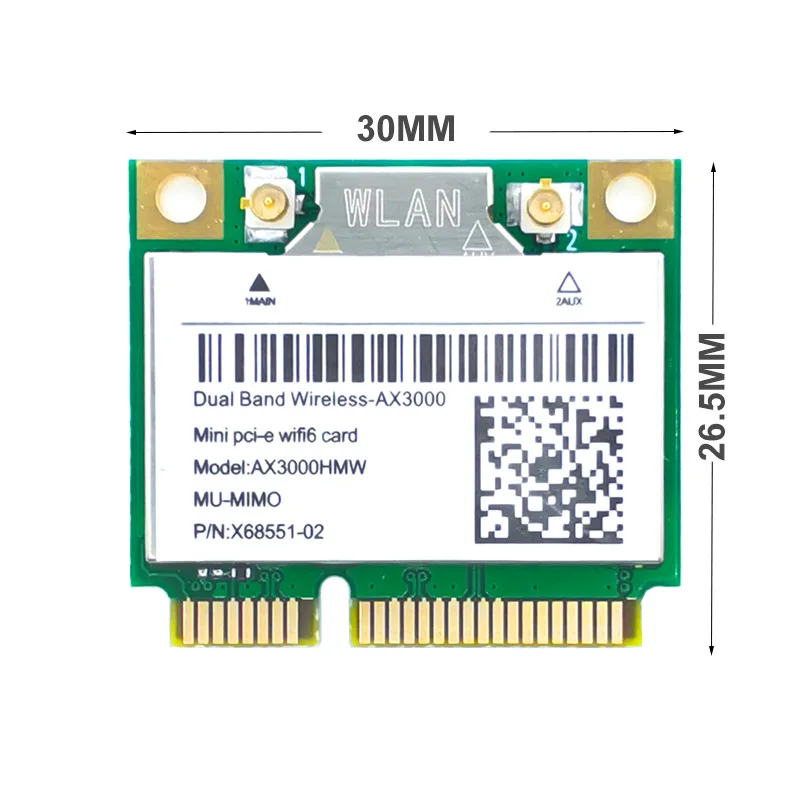 Cartão Wi-Fi Mini PCI-E Sem Fio, Bluetooth 5.0, 802.11ax, AC, Adaptador, 2974Mbps, AX3000, AX200, 2.4GHz, 5Ghz, PK 8265AC, 7265AC