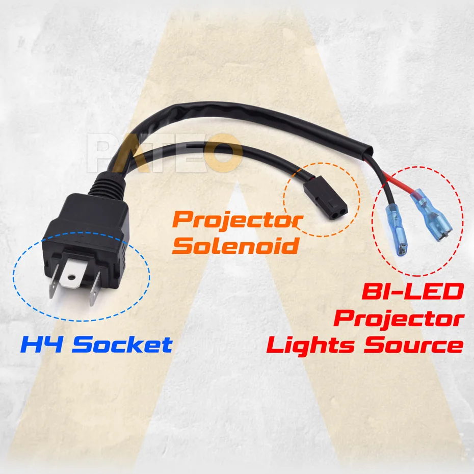 H4 LED Relay Harness For 12V 24V Bi LED Projector Lens H4 Socket Connector Wire LED Bulb Lamps Car Accessories 35W/55W