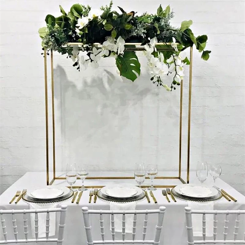 Gold Flower Stand Floor Vases Metal Road Lead Wedding Table Centerpiece Flower Rack Event Party Decoration IM822