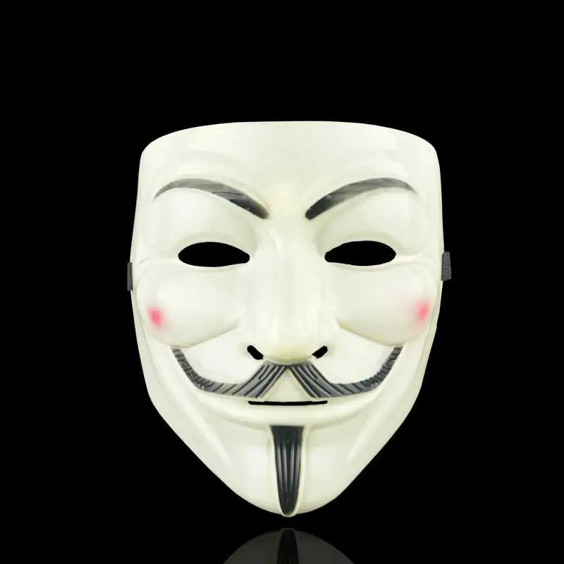Hot Movie V For Vendetta Mask PVC Mask Cosplay Full Face Film Theme Vendetta Mask Hacker Halloween Grimace Masks Supplies Toys
