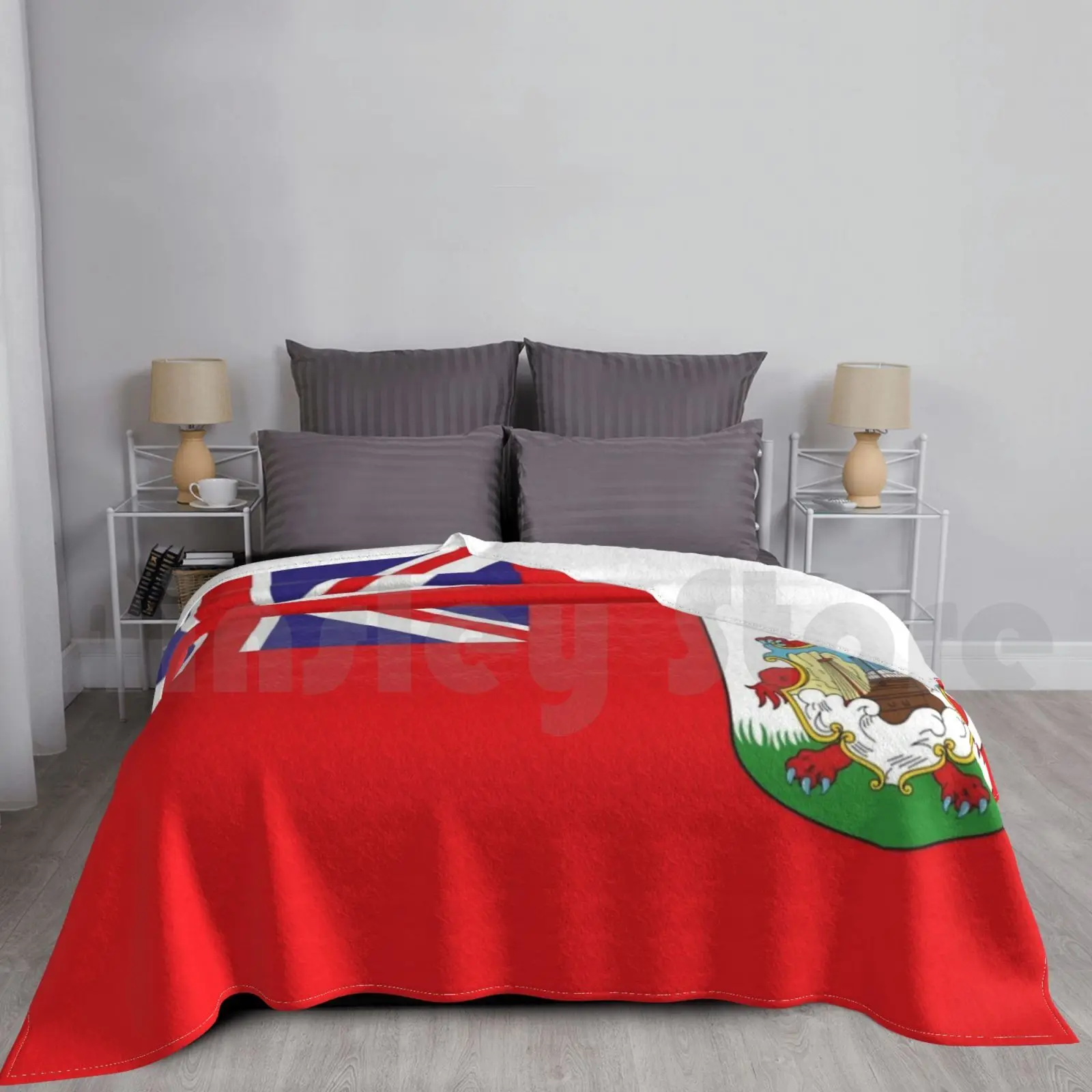 Bermuda Flag Blanket Super Soft Warm Light Thin Union Jack Flag Britain British