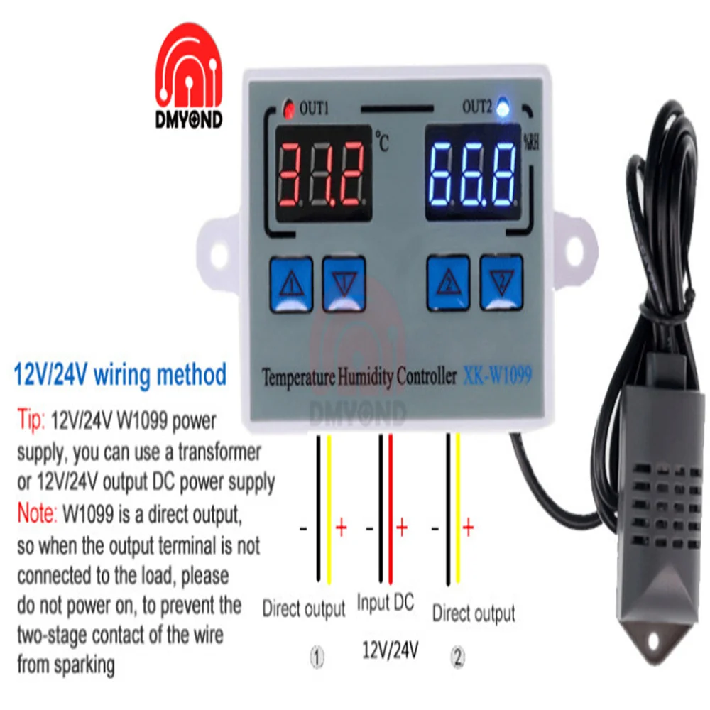 W1099 Intelligent Digital Temperature and Humidity Controller Temperature and Humidity Control Dual Purpose Greenhouse Incubatio