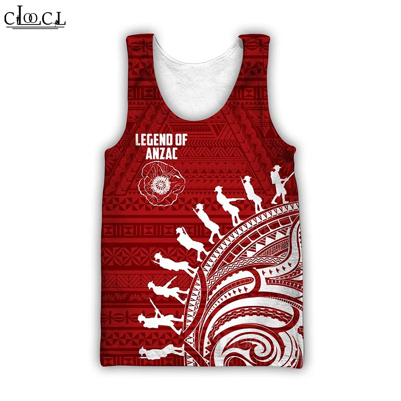 MSIEESO Newest Popular Anzac Day Tank Tops 3D Print Streetwear Male Fashion Sleeveless Sport Gym Tank Top Men Women Clothes