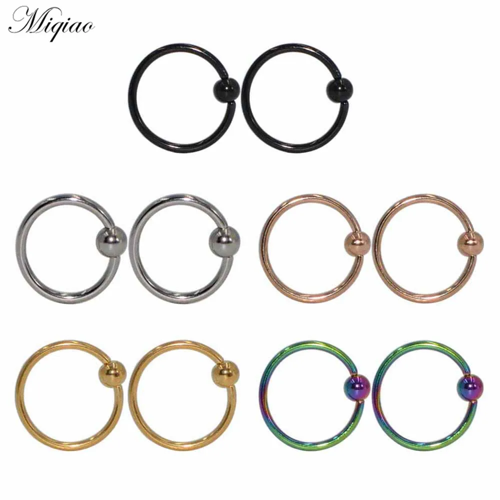 Miqiao 10pcs Explosive New Product Hypoallergenic Round Card Ball Nose Ring Exquisite Human Body Piercing Jewelry