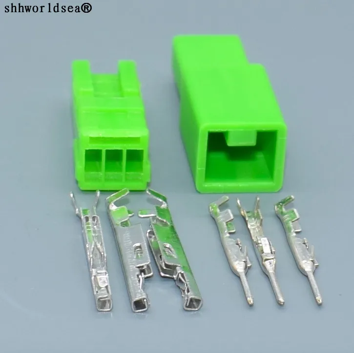 shhworldsea 3pin 1.2mm male female car electric plactic plug auto wire harness connector IL-AG9-3P-S3C1/IL-AG9-3S-S3C1