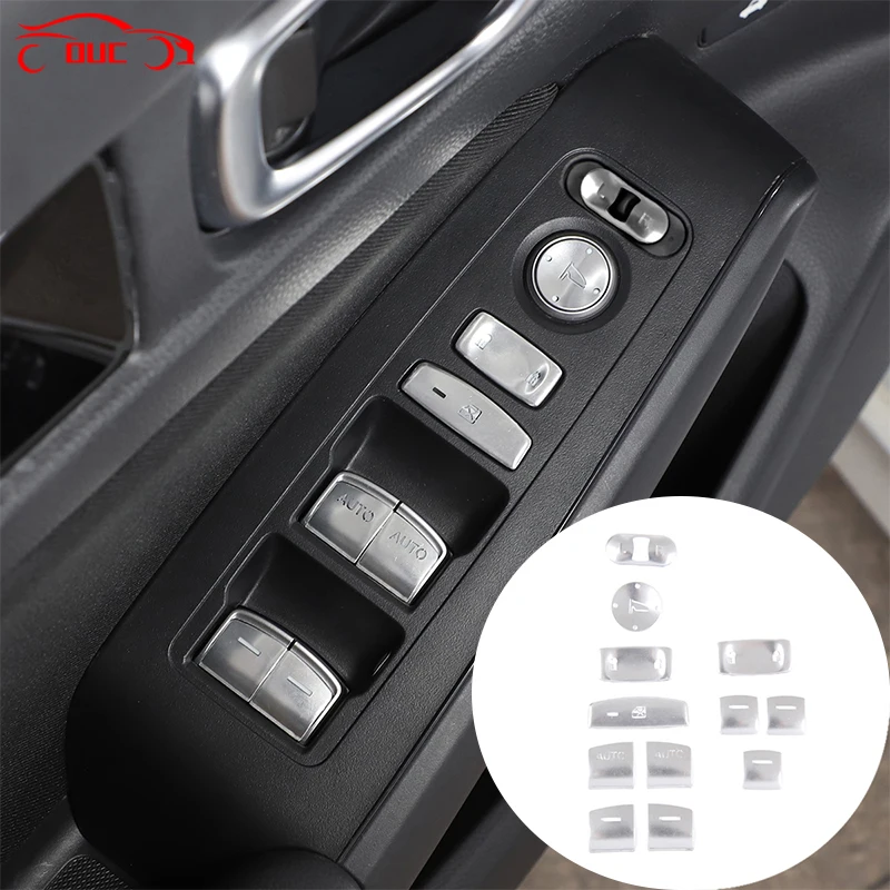 

12pcs Aluminum Alloy Car Window Glass Lift Button Sticker For Honda Civic 11th 2022 Red/Blue/Silver Auto Decoration Accessories