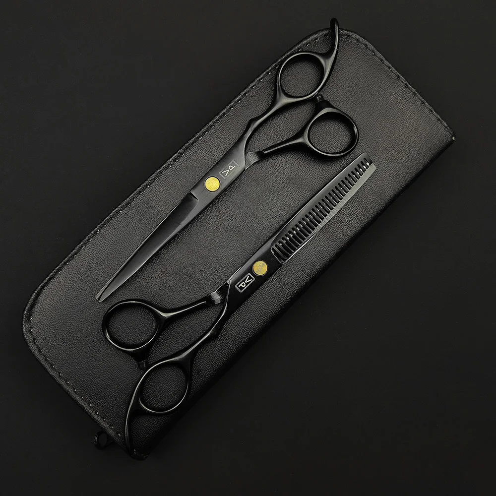 Professional Japan 440C 6'' Hair Scissors Haircut Scissor Thinning Barber Cutting Shears Hairdresser Scissors Barbershop Set