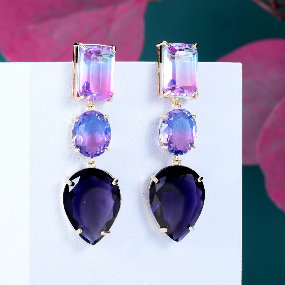 

missvikki Brightly colored lemons water Dangle Earrings For Women Girl Daily Luxury Gift Bridal Wedding Earrings Trendy Jewelry