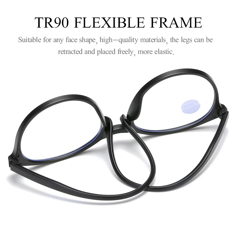 CRIXALIS Retro Anti Blue Light Reading Glasses Ladies Round Fashion Presbyopia Eyeglasses Women Computer Prescription Eyewear