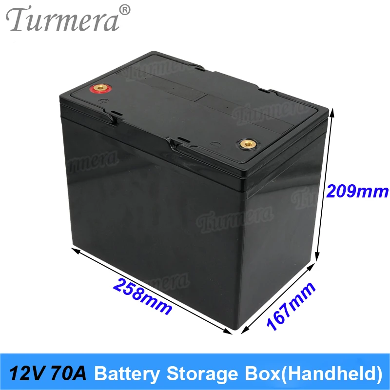 Turmera 12V 70Ah 90Ah 100Ah Battery Storage Box LCD Display Handheld for Solor Energy Systems and Uninterrupted Power Supply Use