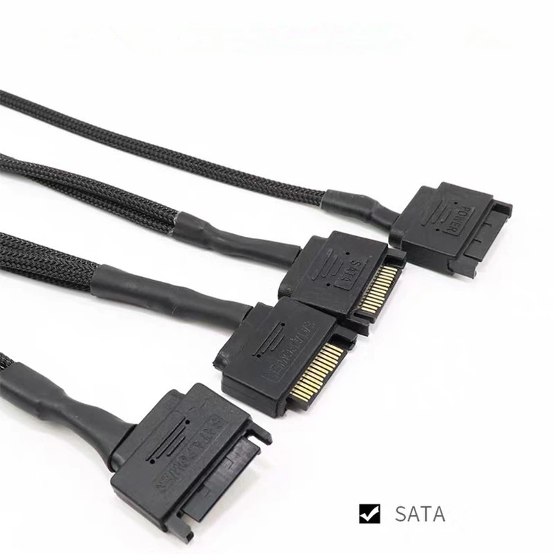 SATA 15 핀-2 웨이 3/4Pin 컴퓨터 CPU 호스트 냉각 팬 어댑터 케이블, 1-1 2 3 4 허브 연장 케이블 변환 전원 케이블