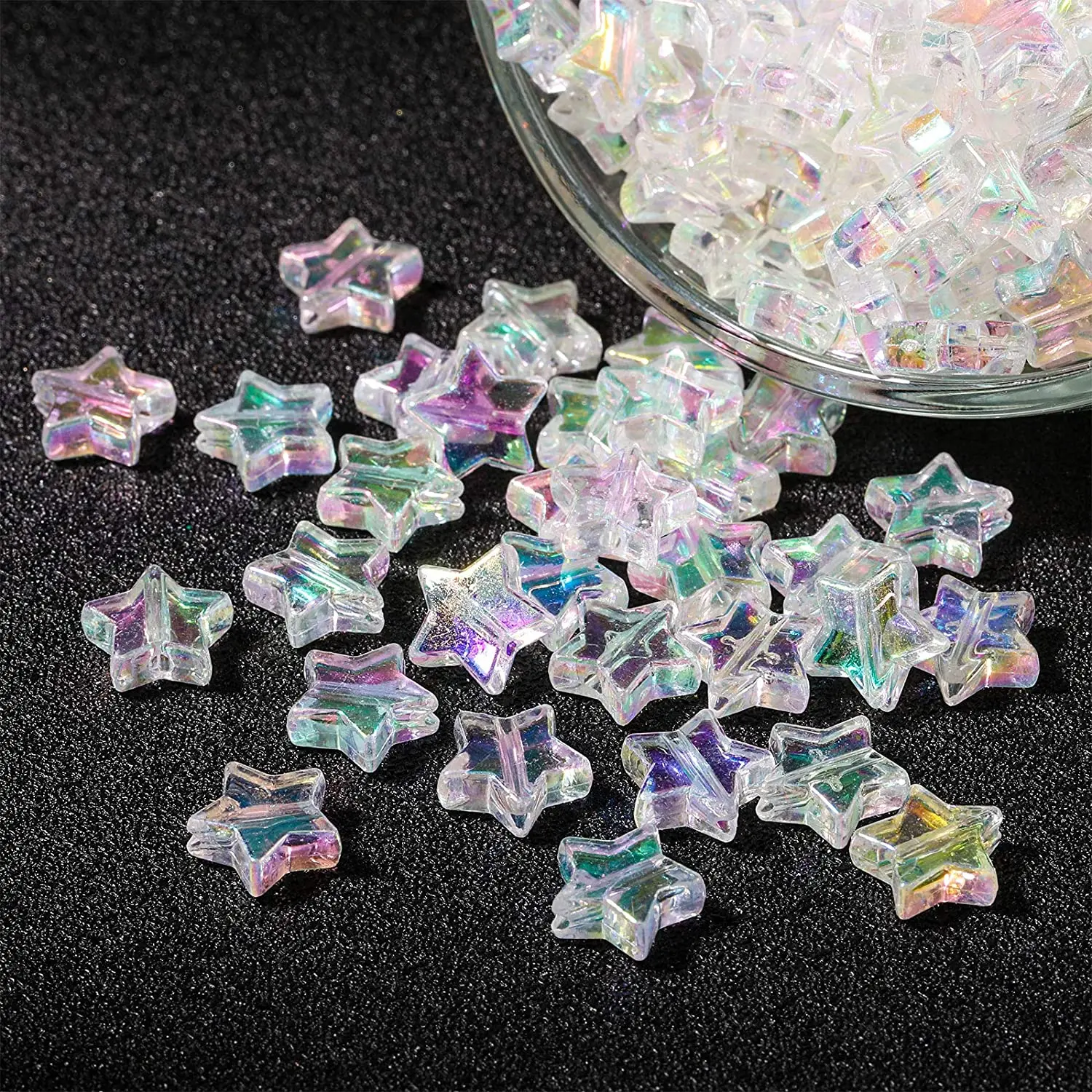 20PC/lot 8mm AB Color Star Beads Czech Glass Loose Spacer Beads for Jewelry Making Hairpin Handmade Diy Accessories