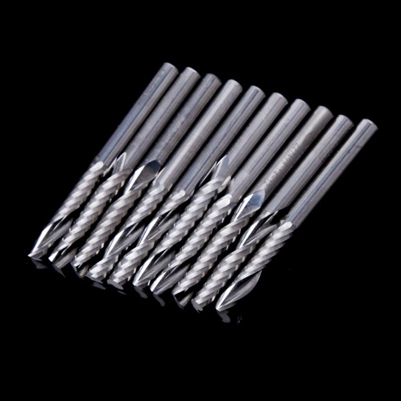 10 Pcs 4mm Shank Single Flute End Mill Cutter Router Bits 22mm CEL Dropshipping