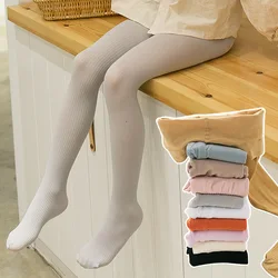 Children Pantyhose Spring Summer Thin Kids Girls Tights Stockings High Elasticity White Pink Vertical Stripes Dance Pantyhose