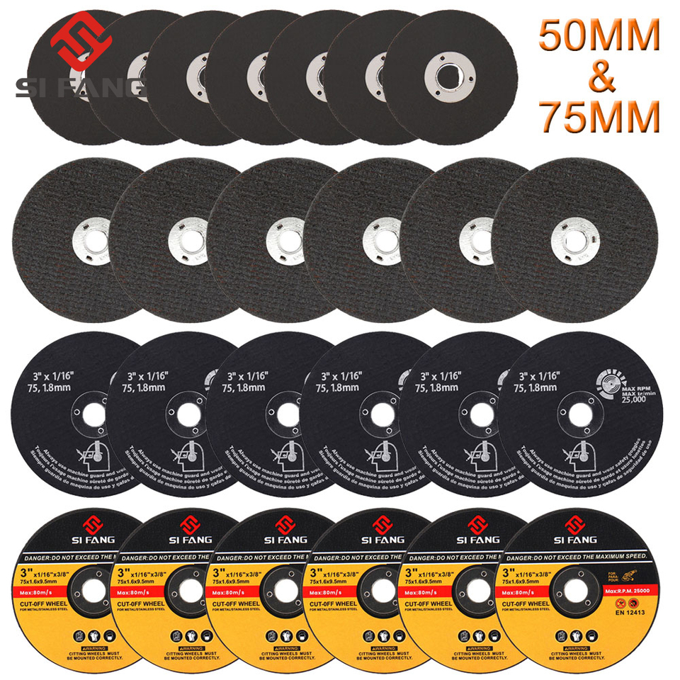 10pcs 3" 75mm 2" 50mm Cutting Discs Resin Abrasive Grinding Wheel Milling Cutter for Metal Angle Grinder Tools