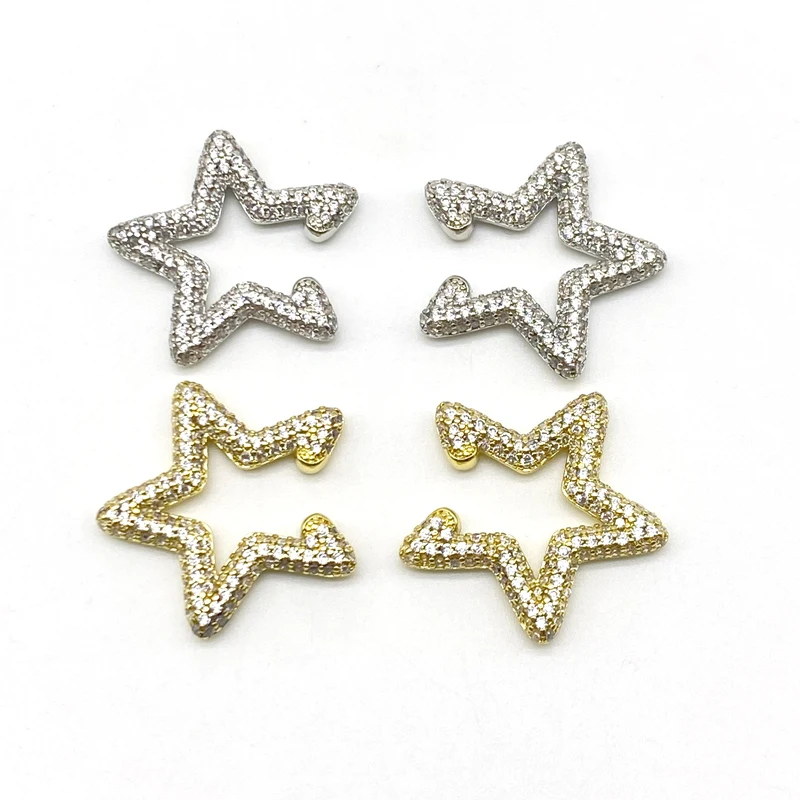 5pairs/lot Micro Cubic Zircon Paved Star Ear Cuff Earrings For Women Earrings