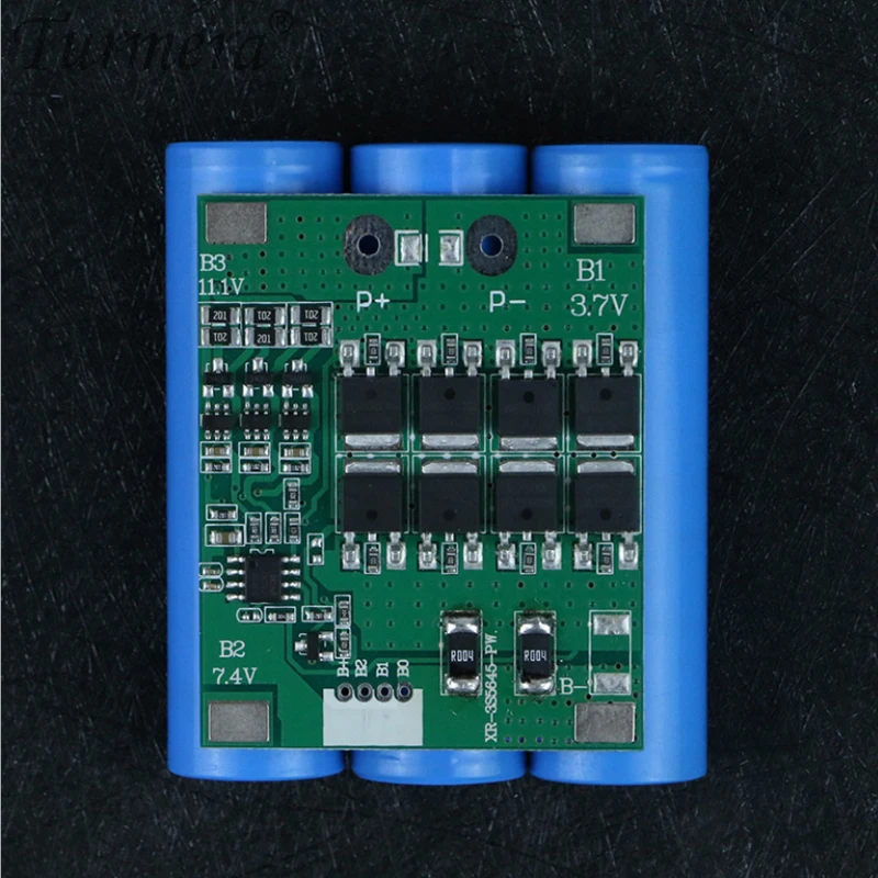 Turmera 3S 10.8V 12.6V 30A Lithium Battery BMS Protection Board Balancing for 12V Screwdriver and Uninterrupted Power Supply Use