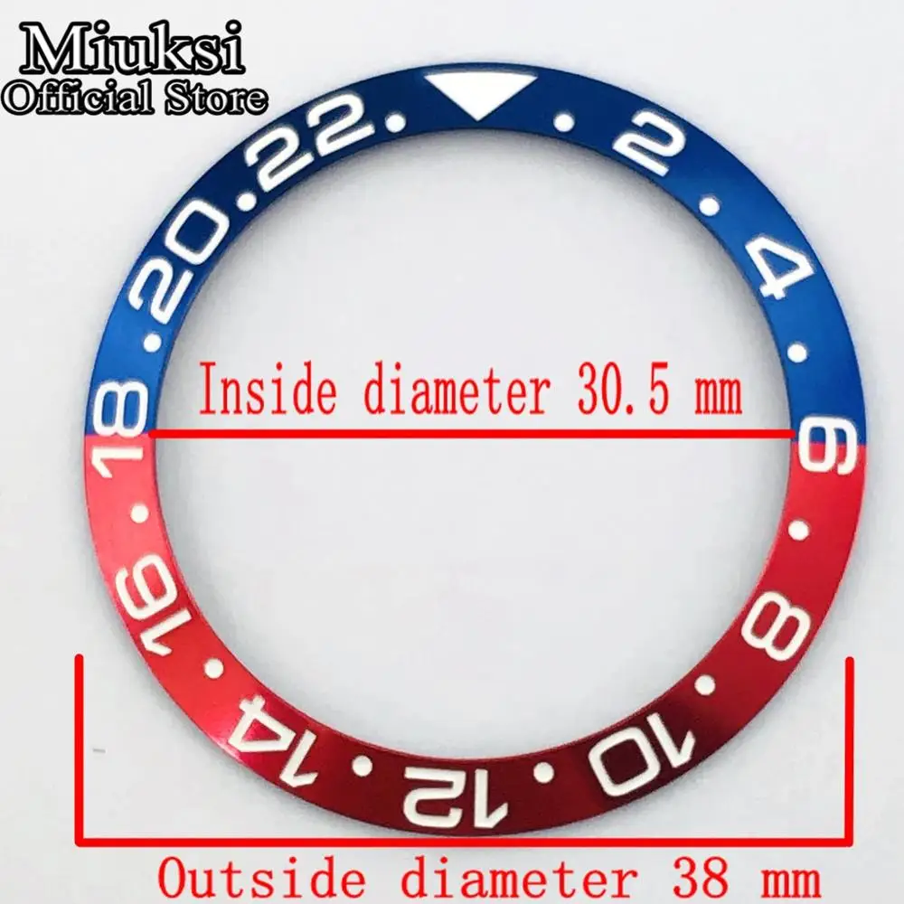 Miuksi high quality 38mm aluminum bezel insert fit 40mm watch case