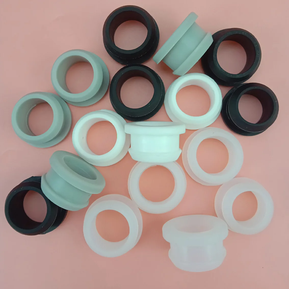 4.5mm-50.6mm Silicone Rubber Snap-on Grommet Hole Plugs End Caps Bung Wire Cable Protect Bush Black/White/Transparent/Gray