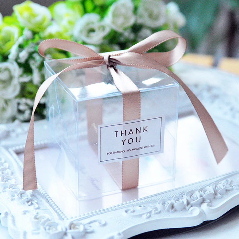 Customized Transparent DIY Favor Boxes, Bridal Shower, Birthday Party, Wedding Return Favor, 2.3 