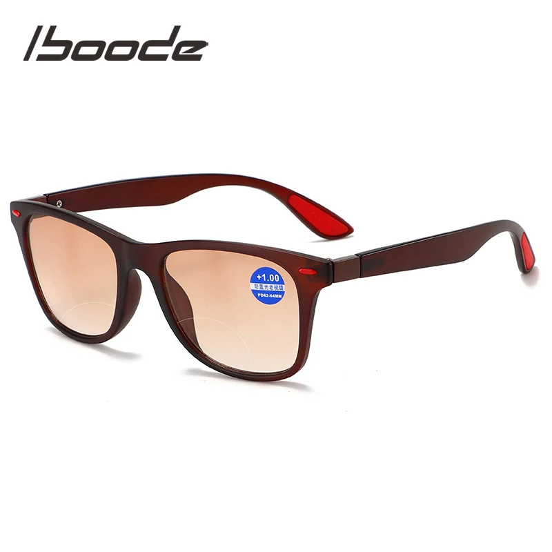 iboode Bifocal Reading Sun Glasses Women Men Presbyopia Eyeglasses Classic Square Sunglasses With Diopters +1.5 2.0 2.5 3.0 3.5