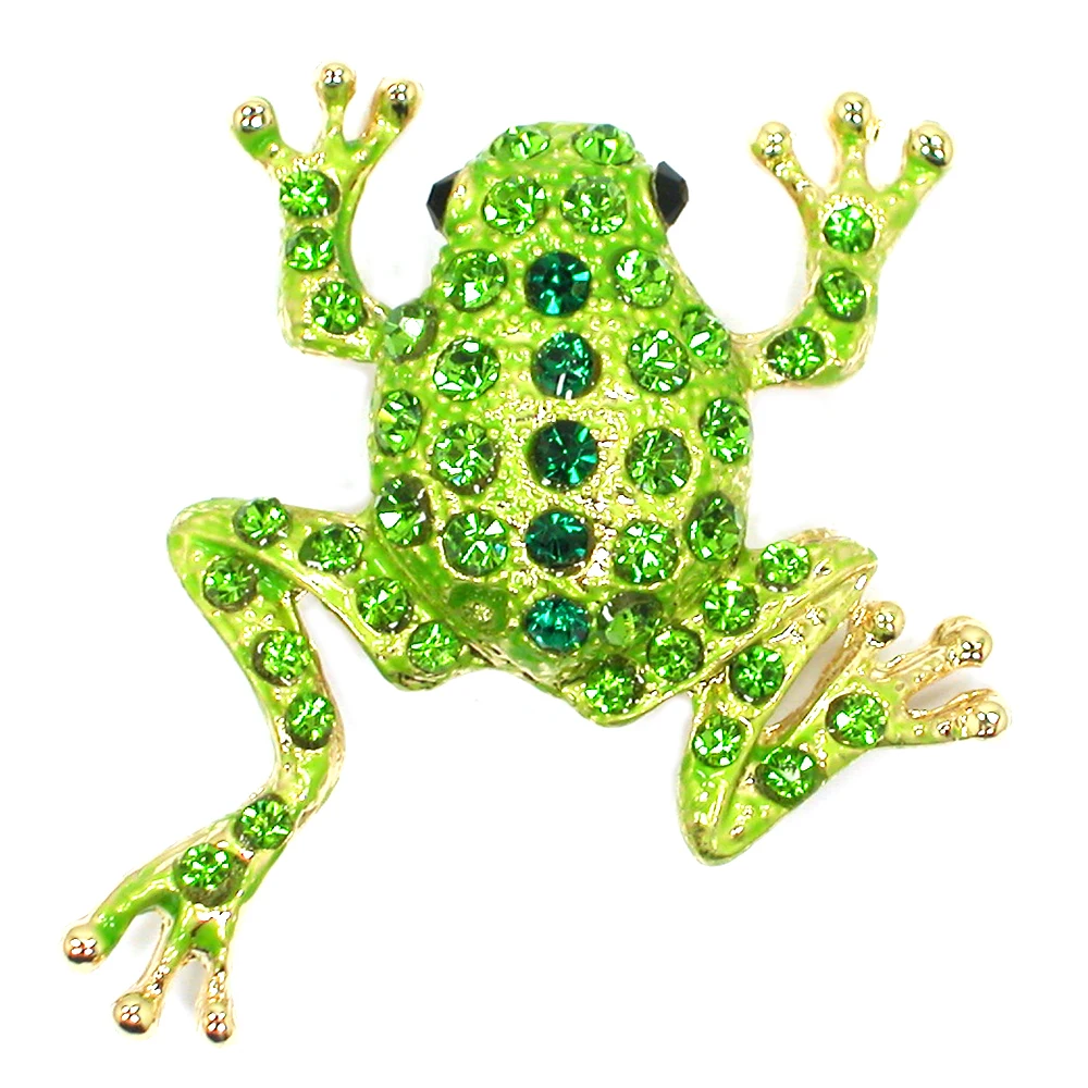 60pcs/lot  Mixed Color (Can Notes Color) Wholesale Fashion Brooch Peridot Rhinestone Frog Pin brooches C102179