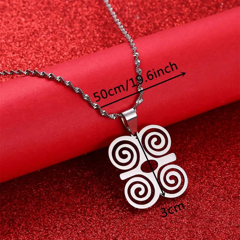 Stainless Steel African Symbol DWENNIMMEN Humility and Strength Pendant Necklace Jewelry