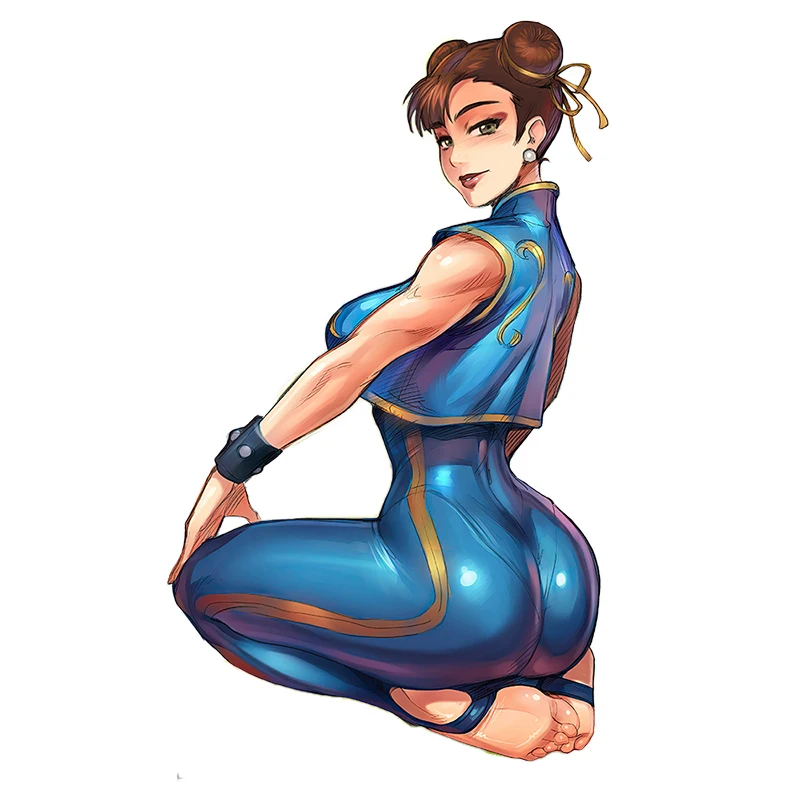 Three Ratels CDM372 Animation game girl Chun-Li  Personalized Creative Scratch Stickers And Decal For Occlusion  Decor