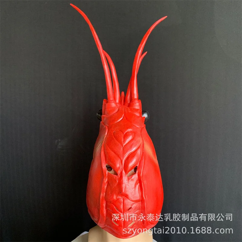 New Red Lobster Face Mask Crab Claws Hands Gloves Latex Animal Funny Adult Costume Accessory Halloween Party Funny Props