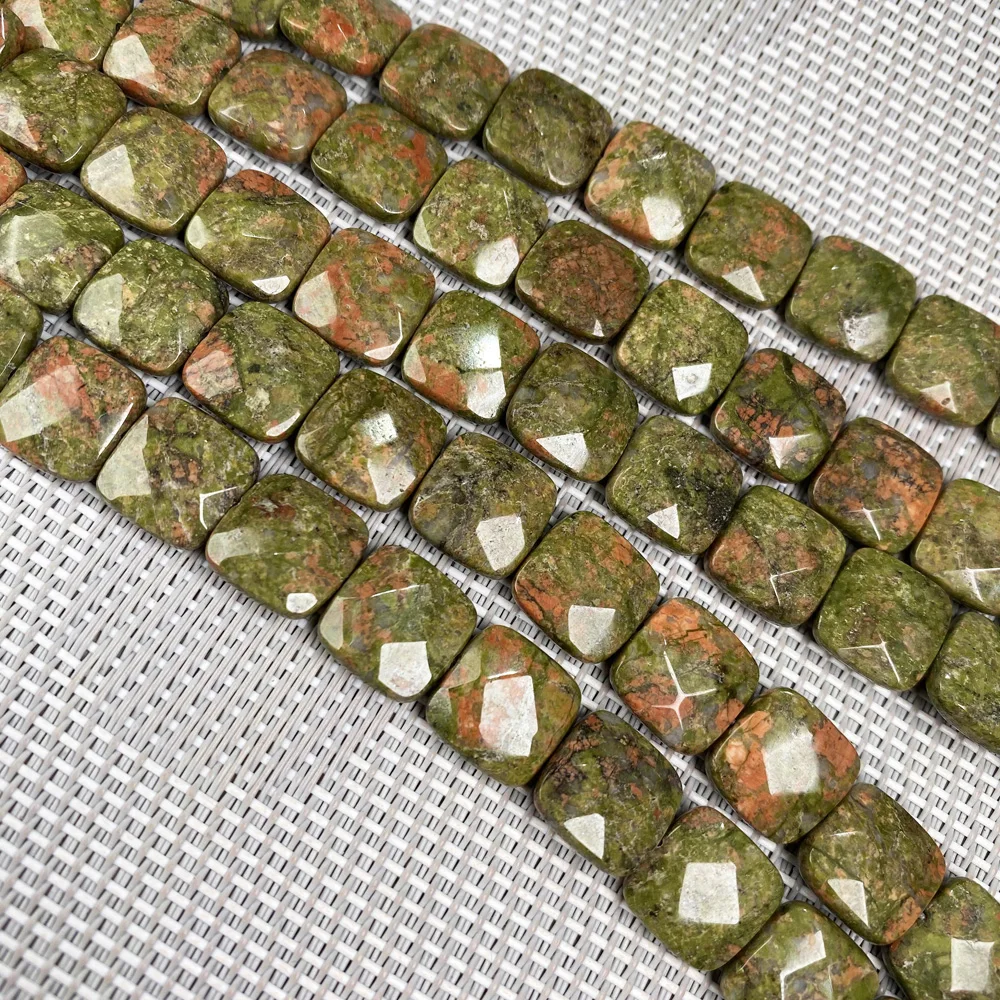 Natural Stone Square shape Faceted beads crystal Semifinished Loose beads For jewelry making DIY Necklace Bracelet Accessories