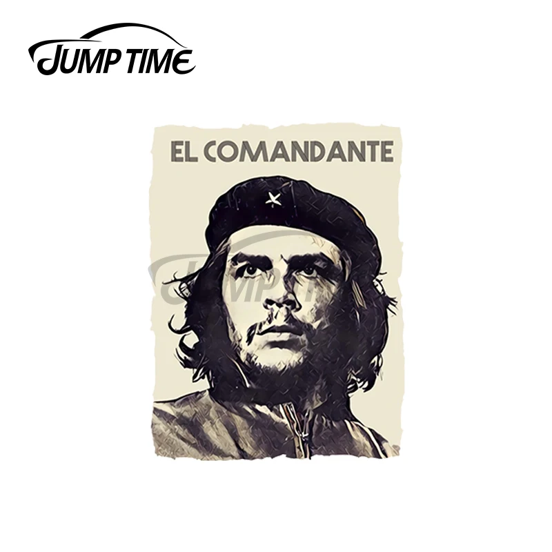 JumpTime-calcomanía de dibujos animados para parabrisas de coche, pegatina de vinilo de 13x3,5 cm, Che Guevara como El comprador de Cuba, envoltura de coche de dibujos animados